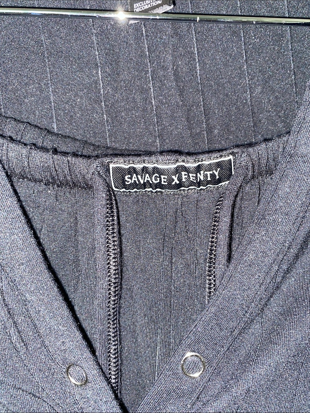 Savage X Fenty Black Ribbed Lounge Set size XL (top and pants) - Picture 4 of 8